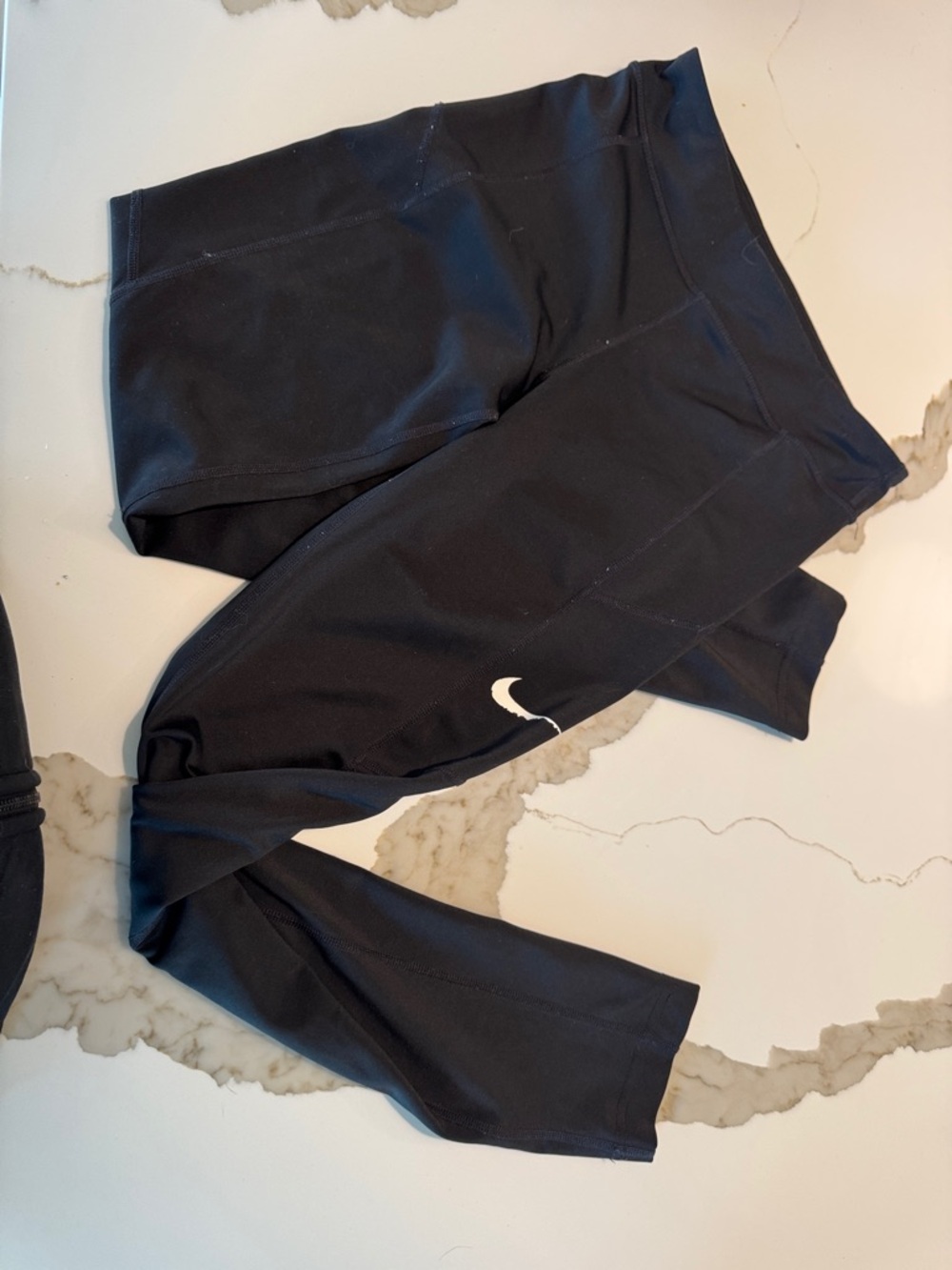 Nike Black Leggings with White Swoosh Logo